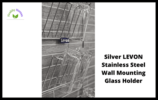 Silver LEVON Stainless Steel Wall Mounting Glass Stands