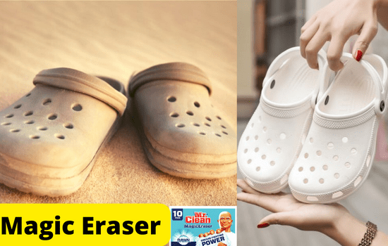 Clean the crocs with magic eraser