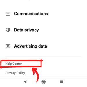 tap on help center