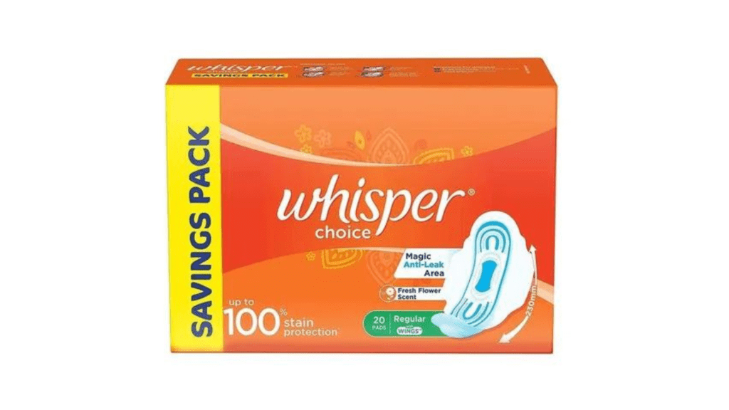 Whisper choice regular sanitary pads