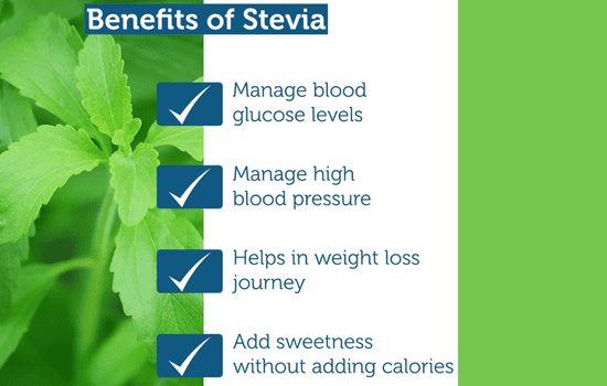 Health benefits of stevia plant