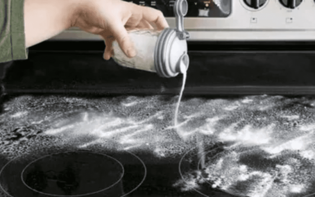 remove baking soda on stovetop