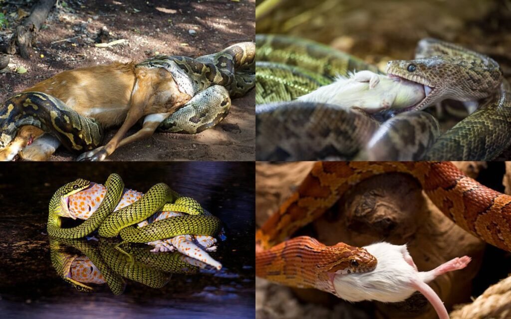 How snakes feed and what types of food they eat
